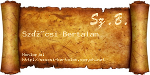 Szücsi Bertalan névjegykártya